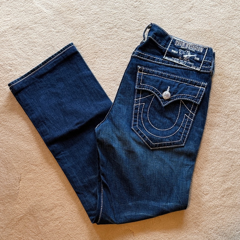 True Religion Men’s Dark Blue Ricky Big T. Inseam 32” professionally hemmed
